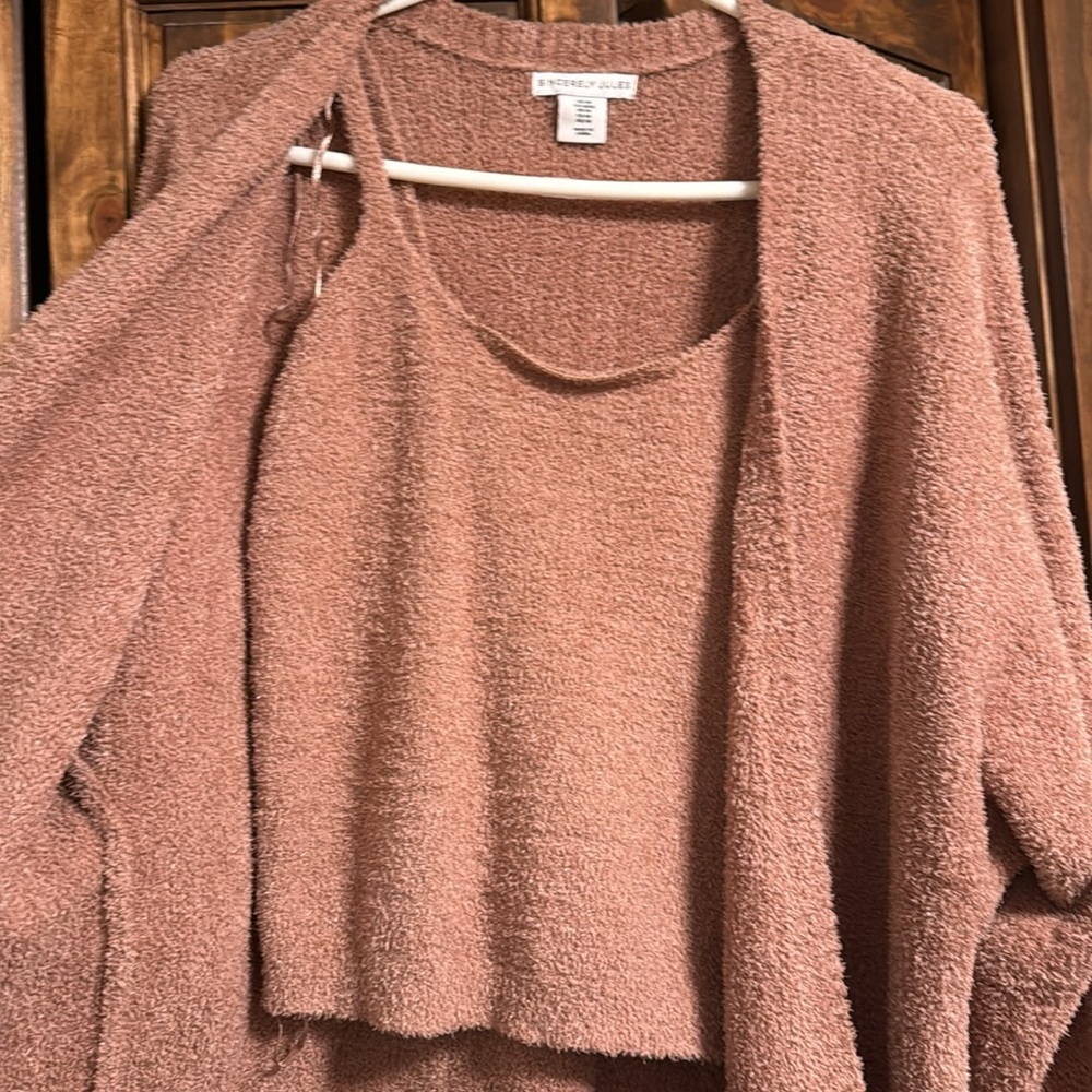 Sincerely Jules Dusty Rose Open-Front Cardigan - Picture 2 of 3